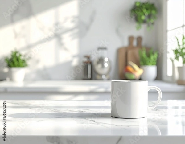 Obraz Kitchen Counter with Mug Copy Space