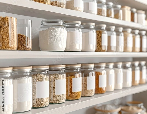 Obraz Organized Pantry Jars (Blank Labels)