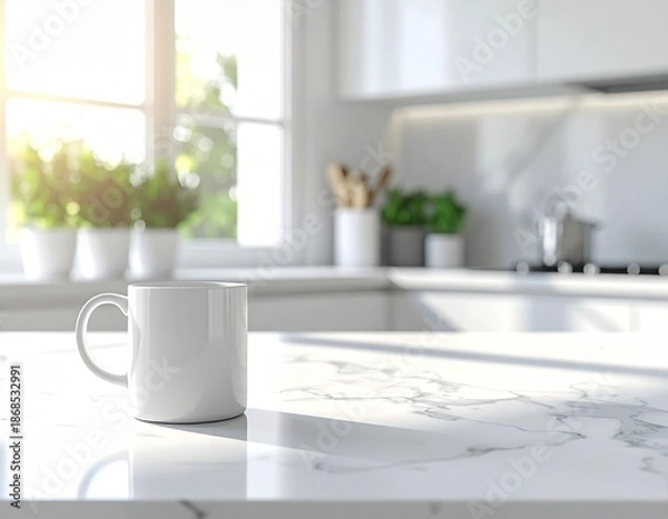 Obraz Kitchen Counter with Mug Copy Space