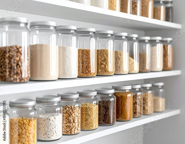 Obraz Organized Pantry Jars (Blank Labels)