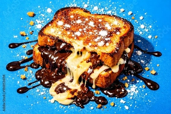 Obraz Chocolate Cheese Toast Dessert
