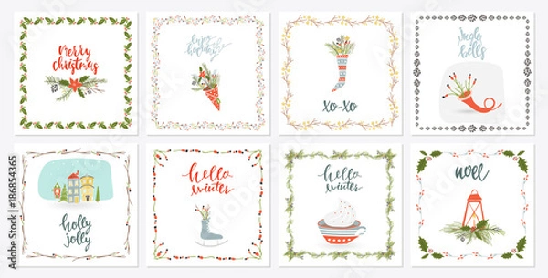 Obraz Square winter holidays greeting cards