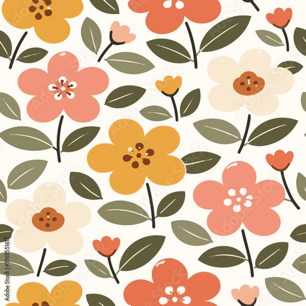 Fototapeta boldearthyfloralpattern