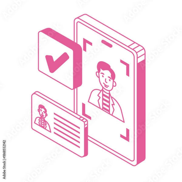 Obraz account authentication isometric illustration