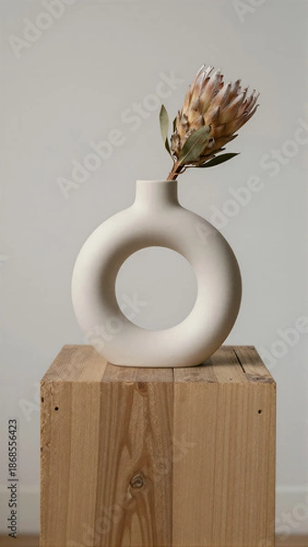 Obraz Ceramic Vase with Dried Protea