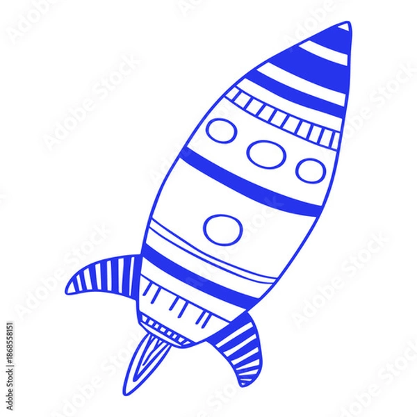 Obraz Spaceship Rocket Doodle