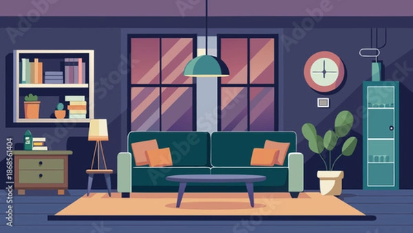 Obraz Modern living room with comfortable sofa Vector