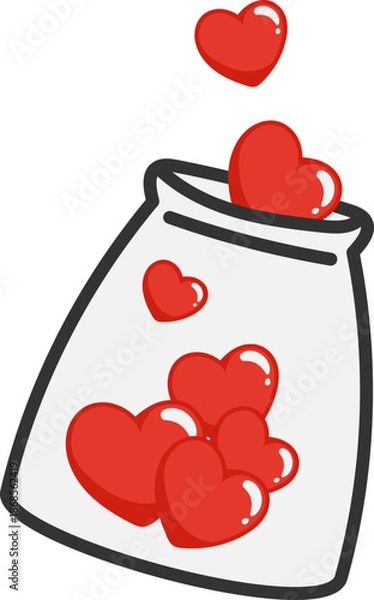 Fototapeta bottle full with hearts vector