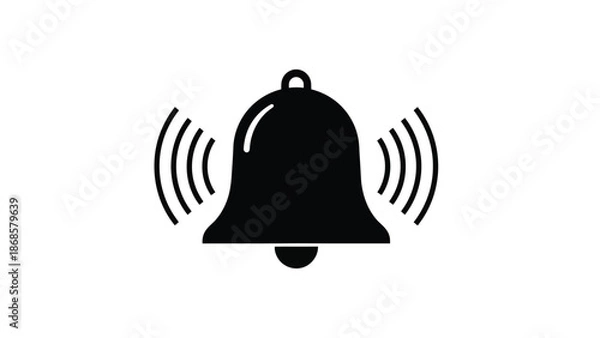 Obraz Ringing bell with sound waves notification alert
