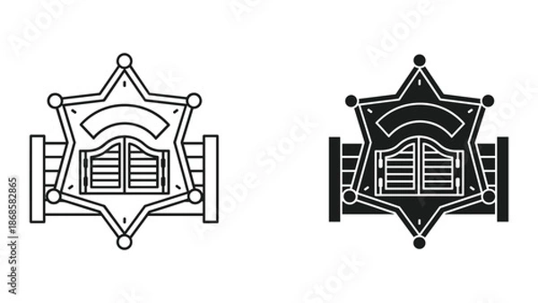 Obraz Sheriff badge icon in different styles