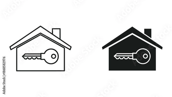Obraz House key icon set