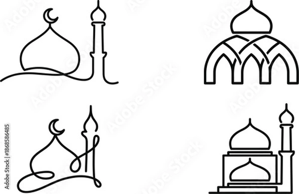Obraz Mosque minimalist vector illustration for digital application design