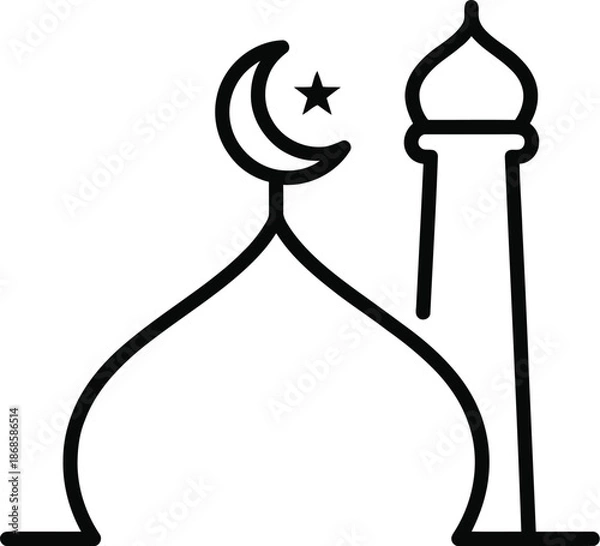 Obraz Mosque minimalist vector illustration for digital application design