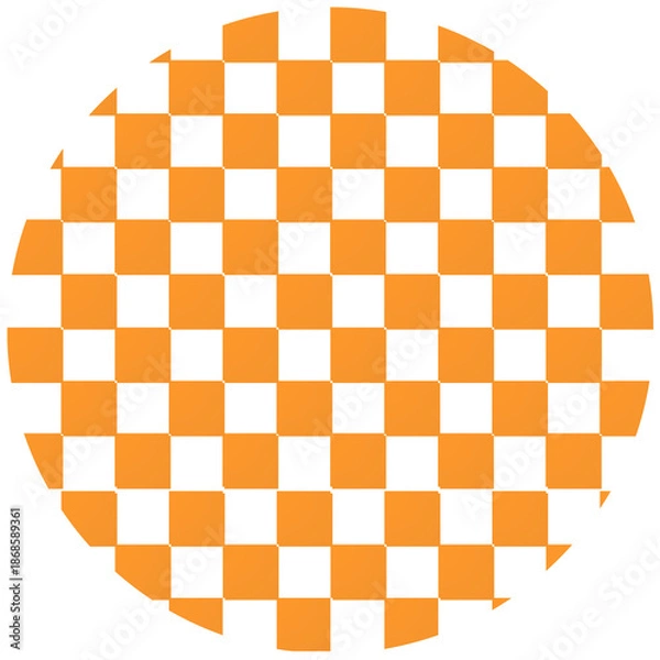 Obraz orange Checkered Seamless Circle Pattern Background, Psychedelic Checkerboard Texture, retro style