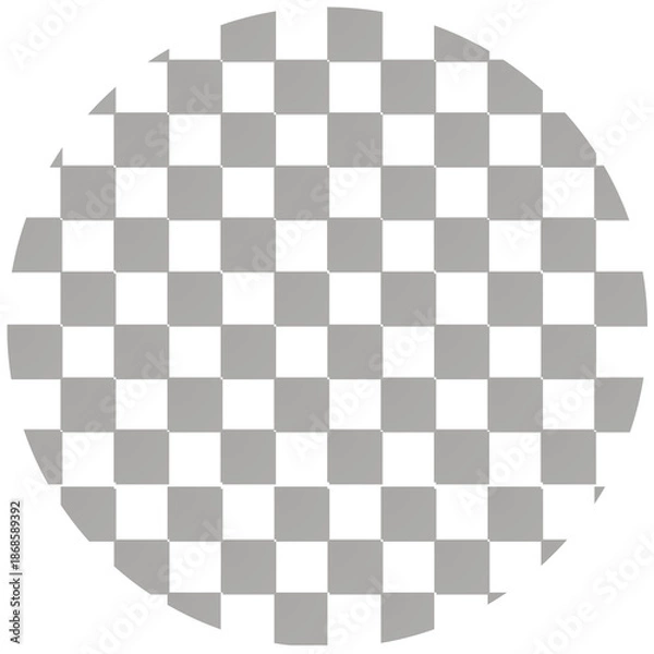 Obraz Gray Checkered Seamless Circle Pattern Background, Psychedelic Checkerboard Texture, retro style