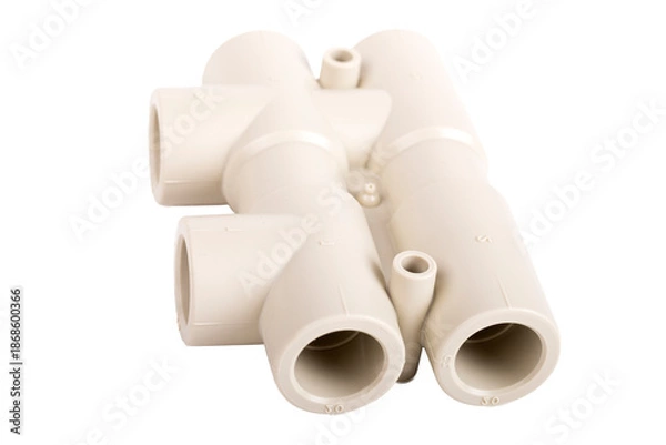 Obraz Simple pipe fitting with multiple connectors used for plumbing tasks in various projects