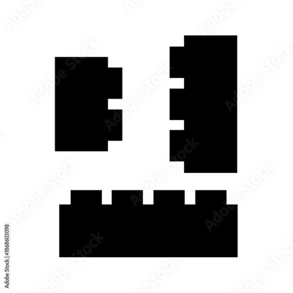 Obraz Lego Brick Silhouette Vector Image