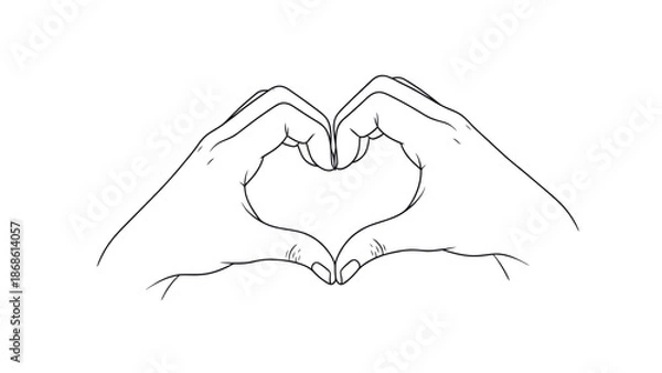 Obraz Heart Hands Gesture: Love & Connection Concept