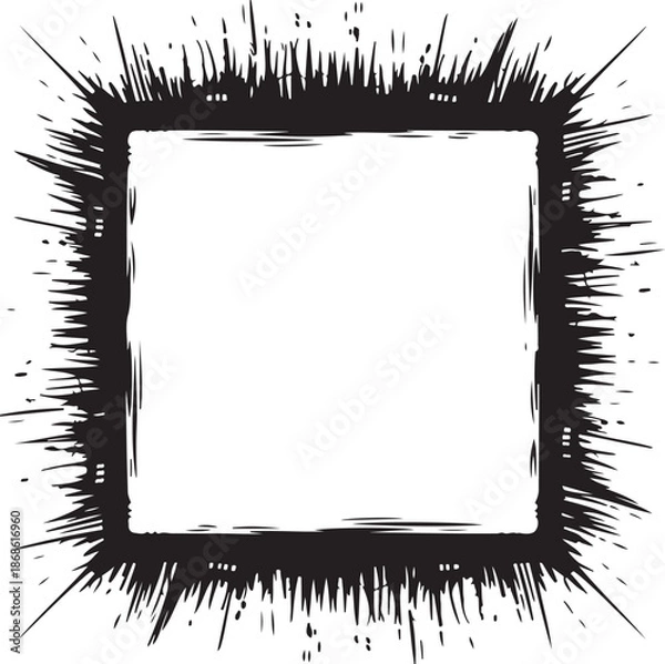 Fototapeta Stencil frame dirty texture square border