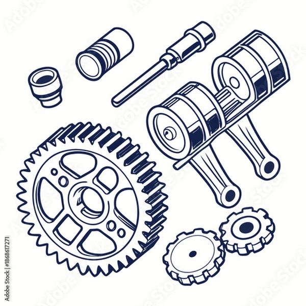Obraz Engine components layout