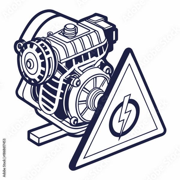 Obraz Electric motor warning