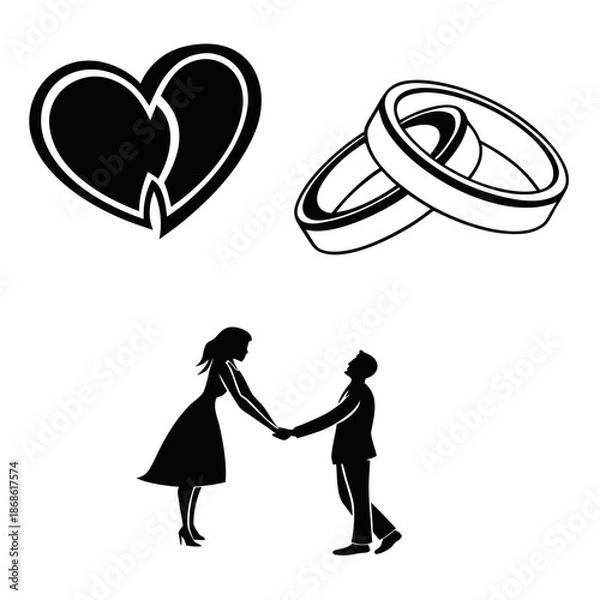 Obraz Couple exchanging wedding rings