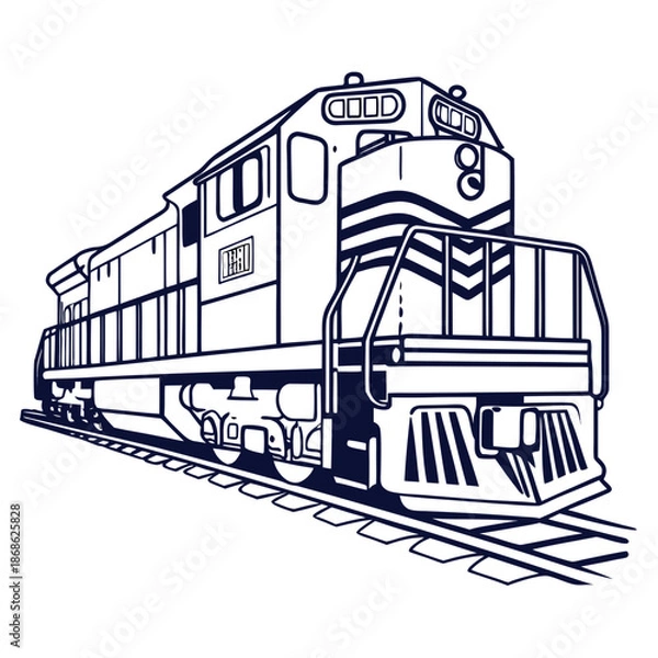 Obraz Vintage train engine traveling