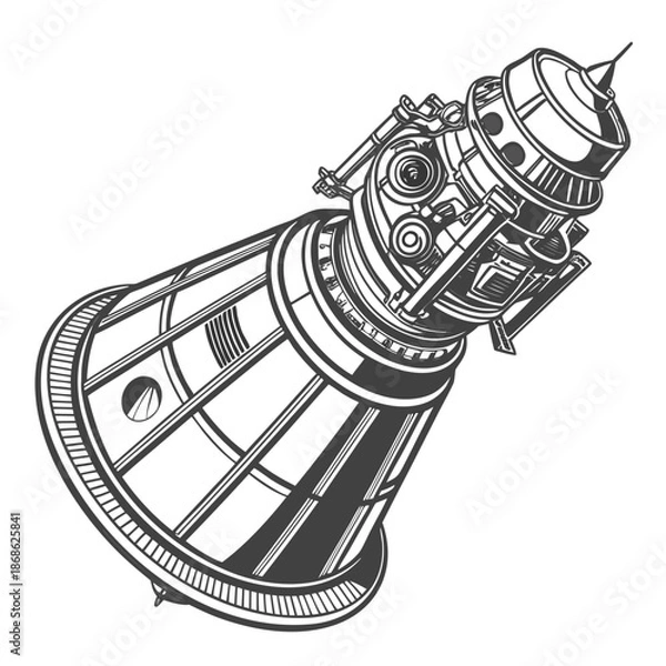 Obraz Vintage spacecraft illustration