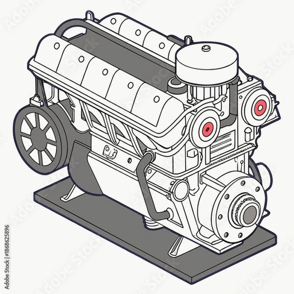 Obraz Detailed engine diagram