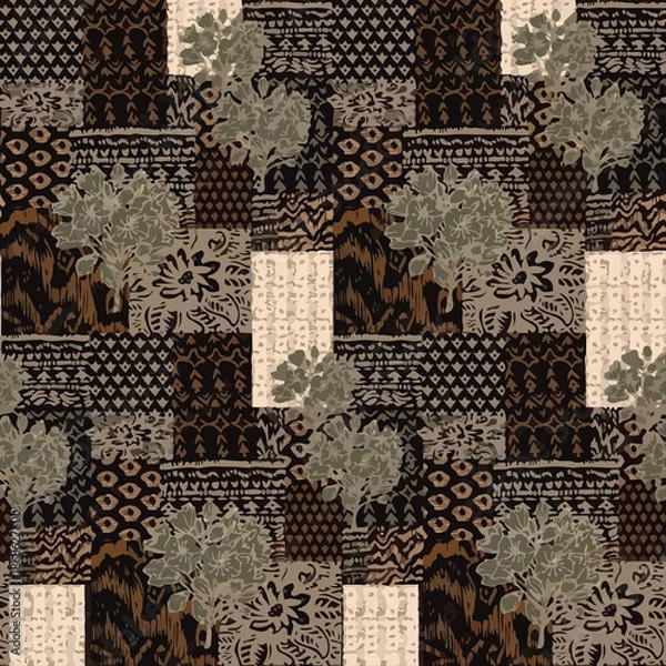 Fototapeta abstract seamless pattern with flowers