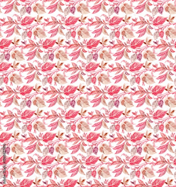 Fototapeta seamless pattern with pink flowers