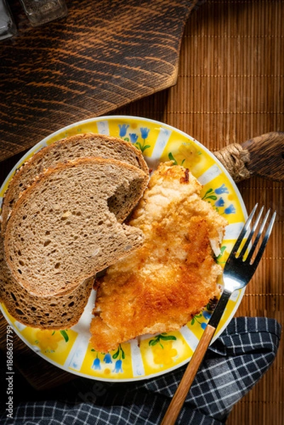 Obraz Fried cod fillet.