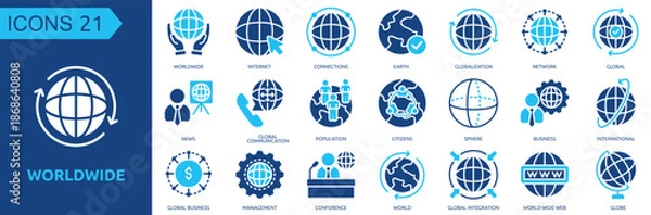 Obraz Worldwide icon collection set