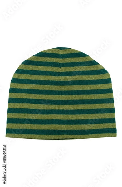 Obraz Grey ribbed knit beanie hat for winter