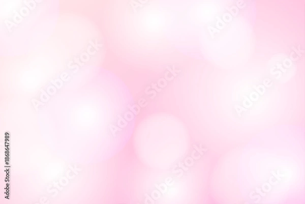 Obraz 光と丸いぼかしが重なる淡いピンクの幻想的な抽象背景イラスト