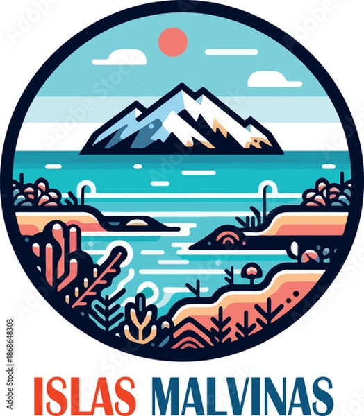Fototapeta Islas malvinas logo icon vector white background .