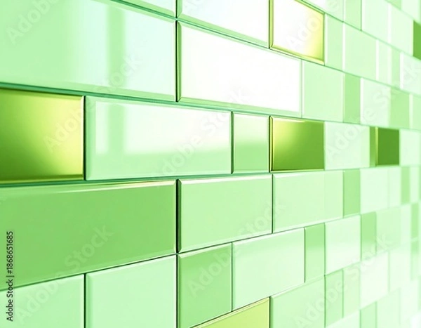 Obraz 光沢タイル壁のクローズアップと幾何学模様の質感