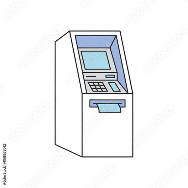 Obraz Automatic Teller Machine ATM Banking Service Vector