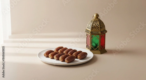 Obraz Elegant Ramadan Table Decoration Minimal Style