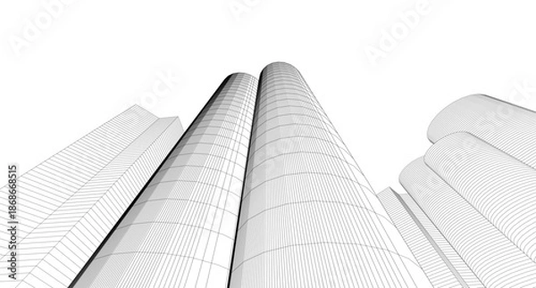 Obraz abstract modern architecture 3d illustration	