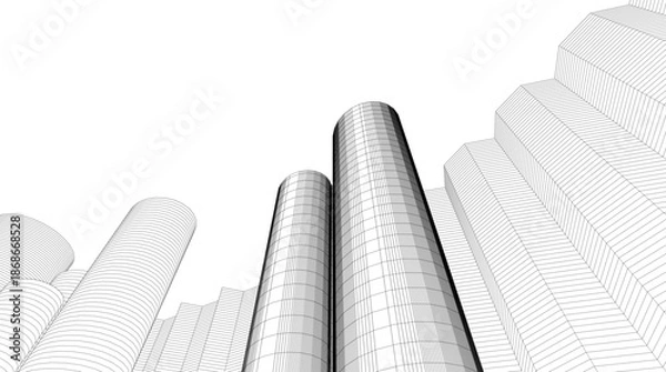 Obraz abstract modern architecture 3d illustration	