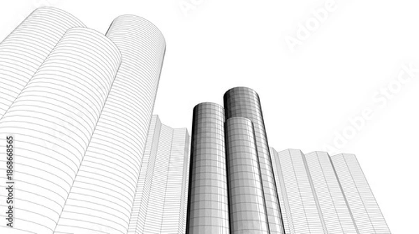 Obraz abstract modern architecture 3d illustration	