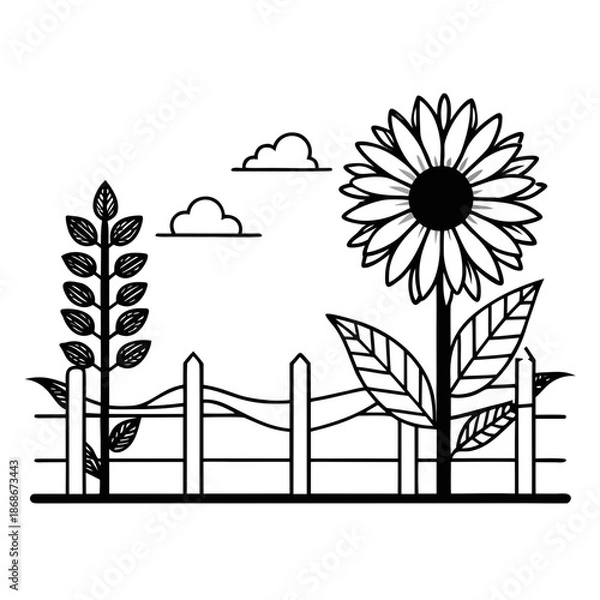 Obraz Sunflower isolated on white background Vector