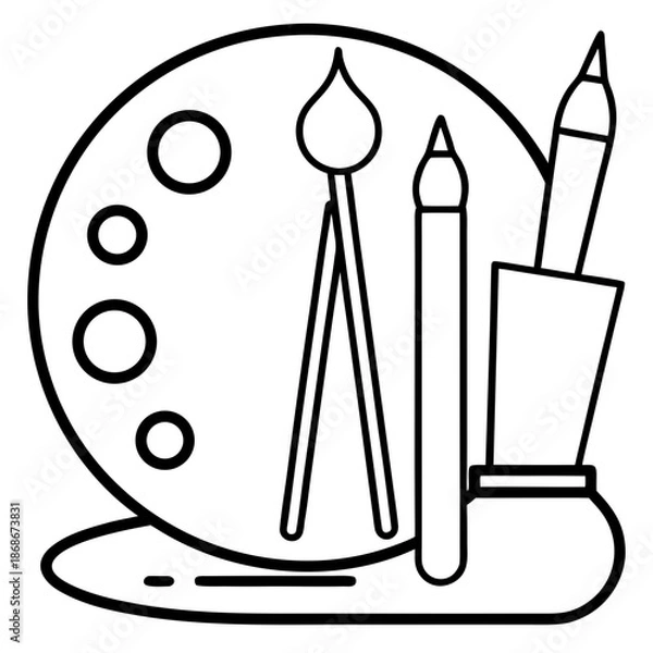 Obraz Art supplies isolated on white background Vector