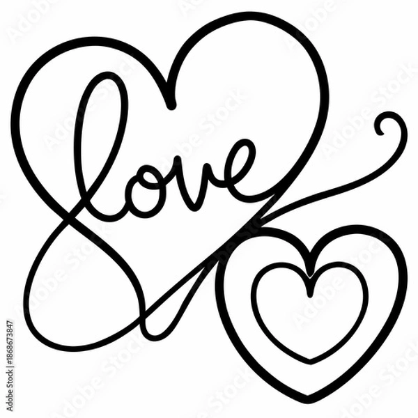 Obraz Love isolated on white background Vector