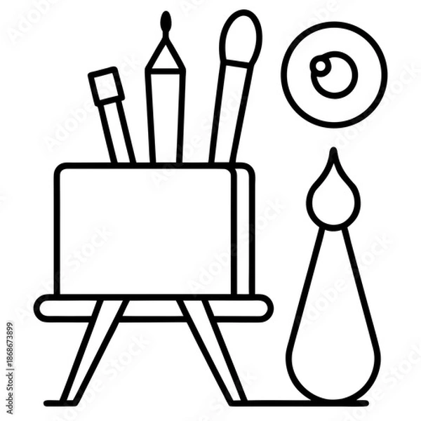 Obraz Art supplies isolated on white background Vector