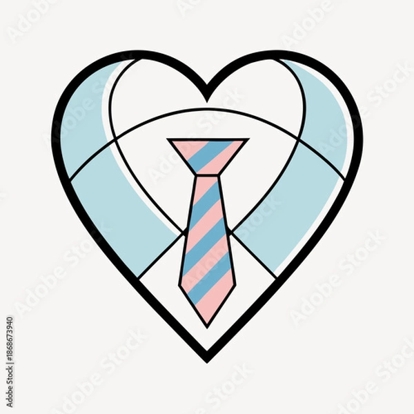 Obraz Heart, tie isolated on white background Vector