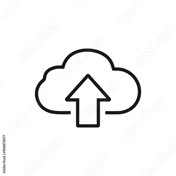 Obraz Cloud upload icon. Vector. Line style.