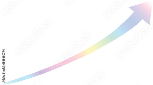 Obraz Rainbow Curved Arrow Pointing Upwards