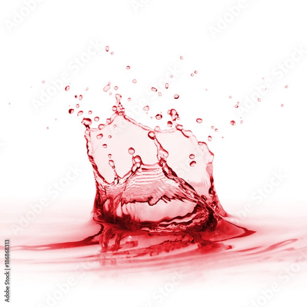 Fototapeta Red splash on a white